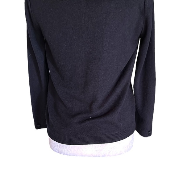 Vintage City Fur Company Black Genuine Fur Collared Cropped Knit Cardigan - M - Picture 11 of 14